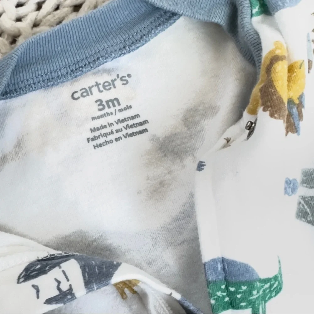 Carters Animal Print Cozy Footies One Piece with Soft Fabric 3 Months
